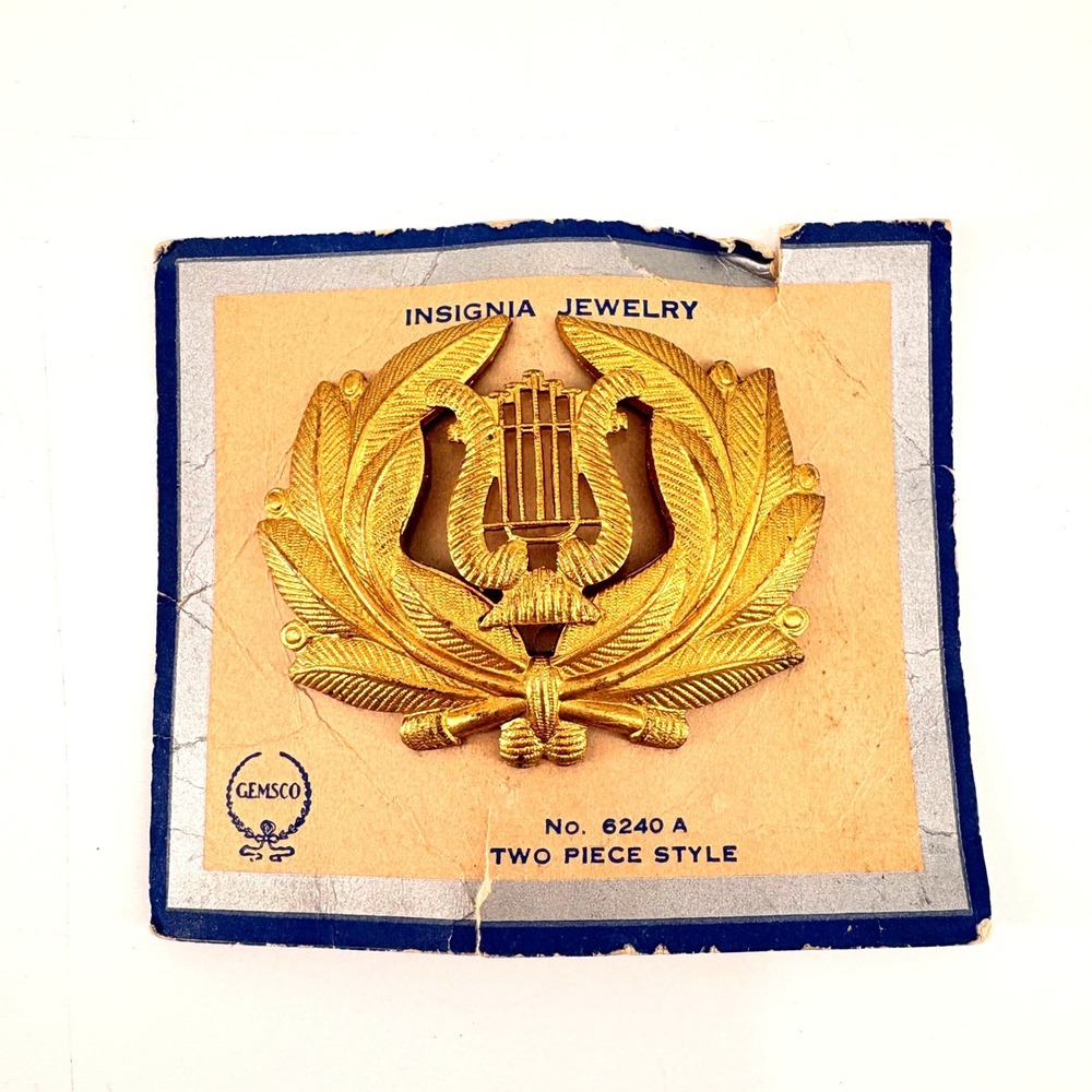 VINTAGE U.S. Army Musician Insignia Pin GEMSCO No. 6240 A‎ NOS NEW Military